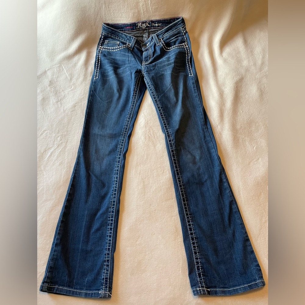 Rock 47 Low Rise Wrangler Bootcut Jeans (34” inseam)